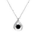 925 Silver Cross-Border Moissanite Necklace, 1 Carat Jumping Heart Pendant with Colorful Moving Waterdrop Moissanite-0-6