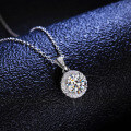 Sterling Silver 1-Carat Moissanite Pendant Necklace for Women-0-0