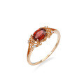 wholesale S925 Rose Gold Plated Elegant OL Zircon Versatile Hand Jewelry Vintage Rose Red Garnet Lace Hollow-Out Ring-0-1