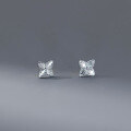 wholesale S925 Sterling Silver Fresh and Sweet Ins Style Niche Design Ice Cube Four-Leaf Flower Earrings M06558-0-2