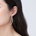 925 Silver Minimalist Ribbon Earrings, Hypoallergenic, Customizable Luxury Ear Studs-0-2