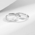 wholesale 925 Sterling Silver Knot Open-Ended Couple Rings, Minimalist Ins Style Niche Design Unisex Matching Bands for 520 Festival Gift-0-1