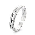 wholesale S925 Sterling Silver Retro Vintage Handwoven Stacking Ring Korean Minimalist Style Adjustable Open Ring for Women-0-4