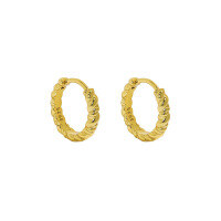 wholesale S925 Sterling Silver Korean Version Ins Niche Design Minimalist Versatile Geometric Circular Twist Texture Ear Clips for Women-EA696 [18K gold]  925 silver