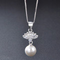 wholesale S925 Sterling Silver New Style Pearl and Shell Bead Pendant Necklace Minimalist Women's Jewelry Wholesale from Source Factory-0-1