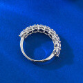 wholesale S925 Silver Daily Fashion Elegant White Diamond Row Ring for Cross-Border AliExpress-0-2