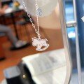 wholesale  925 Sterling Silver Year of the Horse Necklace for Women, Pure Silver Yaoyao Wooden Horse Pendant, Light Luxury Niche Collarbone Chain-0-0