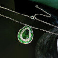 wholesale Sterling Silver, Mujing Jewelry New Emerald Teardrop 8*12 High Carbon Diamond Earrings,Ins Luxurious Necklace for Women-0-3