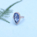 wholesale S925 Silver Luxury High-End Colored Gemstone Ring, Fashionable and Unique with Plated Crystal-0-2