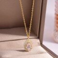 wholesale S925 Silver Three-Loop Teardrop Pendant Necklace with Prominent Main Stone, Hot-Selling Collarbone Chain for Independent Websites-0-1