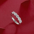 Sterling Silver Five-Pearl Moissanite Ring, Exquisite Cross-Border Jewelry Wholesale-0-2
