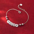wholesale S925 Silver, Fresh and Sweet Ins Style Niche Exquisitely Designed Five Emperor Coin Cat Eye Bracelet S7606-0-0