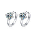S925 Sterling Silver Moissanite Classic Four-Prong Stud Earrings-0-3