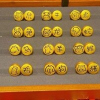 wholesale Metal material: Sand gold strong color-preserving bead, zodiac luck-changing bead, black gold style, smooth passage cartoon pattern accessory, large hole-A rat