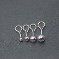 wholesale 990 sterling silver men's and women's Korean-style fashion minimalist smooth round bead white gold-plated small stud earrings jewelry wholesale-0-3