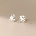 wholesale Sterling Silver S925 Korean-style Bow Ear Cuff, Sweet And Fresh Screw Hollow Filigree Ear Pin Jewelry-0-2