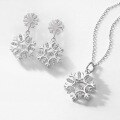 wholesale S925 Sterling Silver Cross-Border New Flexible Snowflake Earrings, Fashionable and Elegant Christmas Snowflake Earrings for Women, Small and Unique Design-0-3