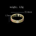 wholesale 925 Silver Gold-Plated Ring with High-Carbon Diamonds, Gold Brushed Texture, Unique, Trendy, Fashionable, Niche, Versatile Jewelry for Women-0-1