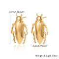 wholesale Metal S925 Earrings, Cross-Border Hot Pick Fashionable Personality Trend Exaggerated High-End Sense Golden Beetle Cicada Earrings-0-5