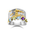 wholesale S925 Silver Designer Natural Gemstone Ring Italian Craftsmanship High-End Jewelry-0-5