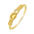 wholesale S925 Silver Plated 14K Gold, Spring New Arrival French Minimalist Niche Soft Style Light Yellow Crystal White Zircon Ring-0-0