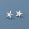 wholesale S925 Sterling Silver Minimalist and Fashionable Starfish Texture Stud Earrings, Niche Design, High-End Sense Women's Jewelry M05030-0-2
