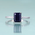 wholesale S925 Sterling Silver Cross-Border Hot-Selling 6*8mm Natural Topaz and Garnet Crystal Women's Square Ring-0-10