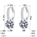 S925 Sterling Silver Moissanite Earrings, Elegant and Versatile for Daily Wear-0-3