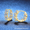 S925 Silver 4-Carat Moissanite Stud Earrings, French Style-0-1