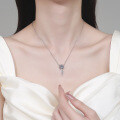 S925 Sterling Silver Moissanite Women's Necklace with Minimalist Tassel Pendant-0-2
