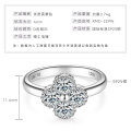 18K Gold Plated 925 Silver D Color Moissanite Four-Leaf Clover Ring-0-4