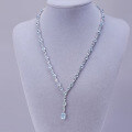 wholesale S925 Silver Luxury High-End Natural Topaz Necklace with Inlaid Natural Gemstone Pendant for Evening Banquet-0-3