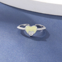 wholesale S925 Silver Korean Minimalist Creative Ring Tail Ring Drip Glaze Ring Fashion Student Jewelry Wholesale-Fashion Rings Adjustable Opening