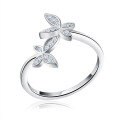 wholesale S925 Sterling Silver Ring, White Gold Butterfly Jewelry, Adjustable Ring, Factory Direct Wholesale-0-4