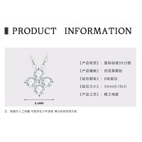 S925 Sterling Silver 2ct Moissanite Sweet Heart Necklace-Four-leaf clover  925 silver