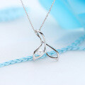 wholesale 925 Silver Gold-Plated Ultra Simple Versatile Whale Tail Natural Pearl Pendant Necklace for Women-0-0