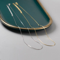 wholesale S925 Silver Octagonal Snake Bone Chain Women's Minimalist Necklace Single Chain Bare Chain 18K Gold Silver Color Collarbone Chain D2633-S925 silver snake bone necklace rose gold 40cm (16 inches)