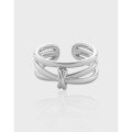 wholesale S925 Sterling Silver Korean Version Ins Minimalist Design Multi-Layer Wrapped Knot Adjustable Open Ring for Women-0-0