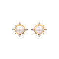 wholesale [925 Sterling Silver] Duli Christmas Limited Edition New Arrival Natural Freshwater Pearl Snowflake Starlight Stud Earrings for Women Wholesale and Distribution-0-1