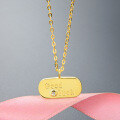 wholesale S925 Sterling Silver Gold-Toned Korean Hip-Hop Style "GOODLUCK" Letter Pendant Choker Necklace for Women-0-1