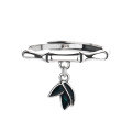 wholesale S925 Sterling Silver Bamboonode Resin Small Leaf Ring, Fresh and Sweet Pastoral Style Design Index Finger Ring for Women-0-4