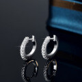 Sterling Silver Round Moissanite Straight Earrings, Classic Fine Craftsmanship-0-4