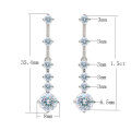 wholesale S925 Sterling Silver Moissanite Earrings with Silver Pin Wholesale, Heavy Duty Long Drop Tassel Earrings for Women, Ear Climbers-0-5