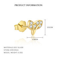 wholesale S925 Sterling Silver Bohemian Floral Earrings for Women, Fashionable and Versatile with a Luxurious Minimalist Design-E5364-Gold/Single 925 Silver