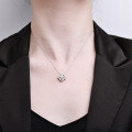 S925 Silver Four-Leaf Clover Necklace and Earring Set with Moissanite, Celebrity-Inspired Design-0-2