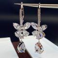 wholesale 925 Sterling Silver Butterfly Earrings, High-end Drop Earrings, Minimalist Ins Style, Small Niche Design, Marquise-shaped Stud Earrings for Women-0-0