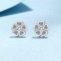 wholesale S925 Sterling Silver Moissanite Earrings, Small Fresh and Versatile Cute Floral Shape, Gift for Girlfriend-0-0