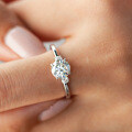 S925 Sterling Silver Light Luxury 1ct Moissanite Four-Prong Ring for Women-0-1