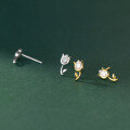 wholesale 925 Silver Women's Korean Style Minimalist Tulip Flower Ear Studs Sweet Temperament Summer Earrings M01563-0-2