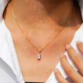 14K Gold Plated 925 Silver Full Moissanite Emerald Pendant Necklace-0-0